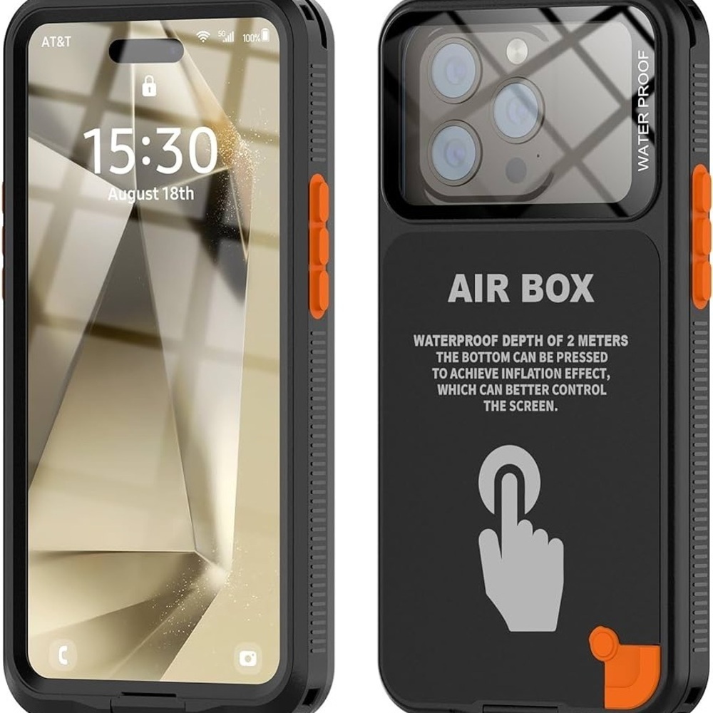 Universal Airbox 6.1 Waterproof Drop Tested Phone Case IPhone 12–16 Plus Black
